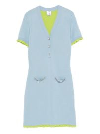 Casablanca pearl-embellishment Mini Dress Blue at Farfetch